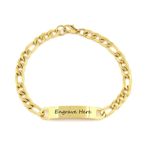 Men’s Cuban 18k Gold-plated stainless-steel Non faded chain bracelet - Picture 1 of 5